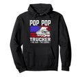 Pop Pop Trucker Legend American Flag Hoodie - Minimalist Print Men Women - T-Shirt, Sweatshirt, Hoodie