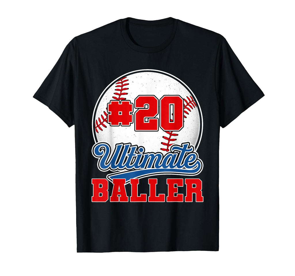 Baseball Baller Player Number 20 T-Shirt - Fun Novelty Design Men Women - T-Shirt, Sweatshirt, Hoodie