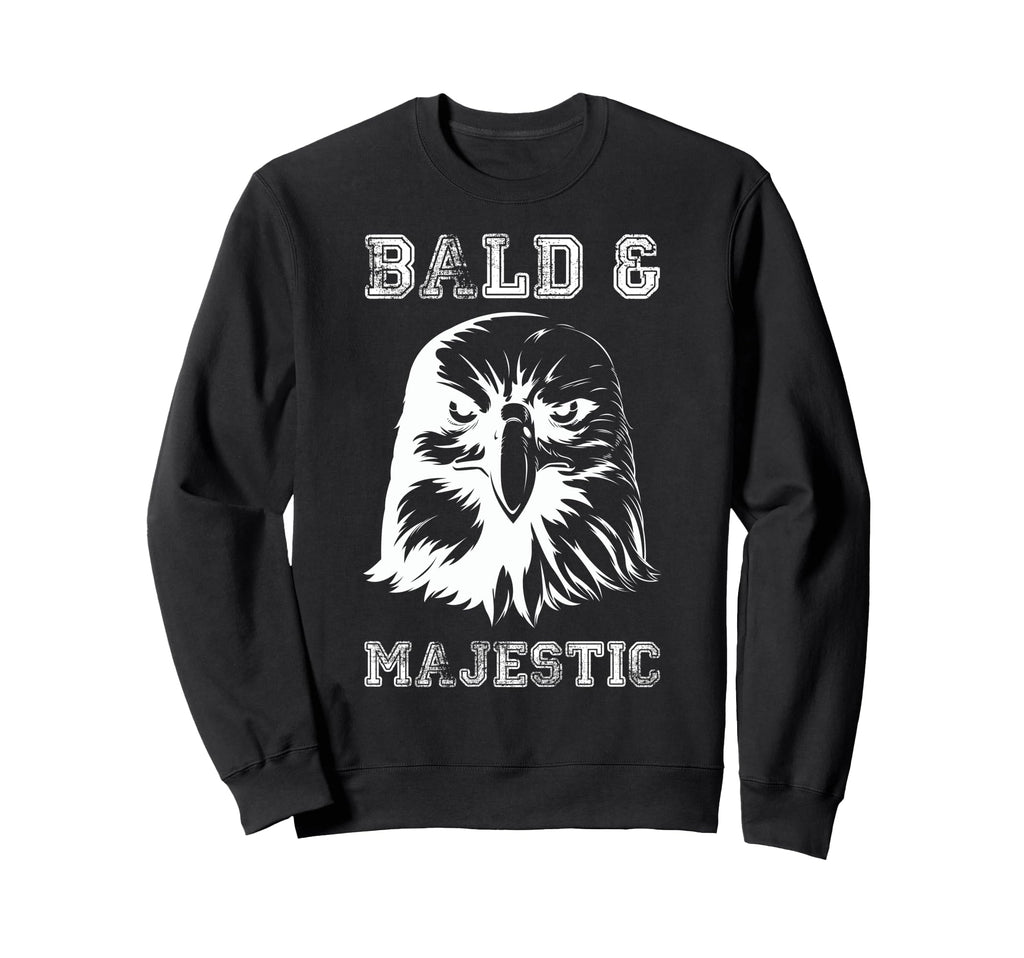 Bald Majestic Bald Guy Dad Funny Sweatshirt - Unique Graphic for Adults - T-Shirt, Sweatshirt, Hoodie