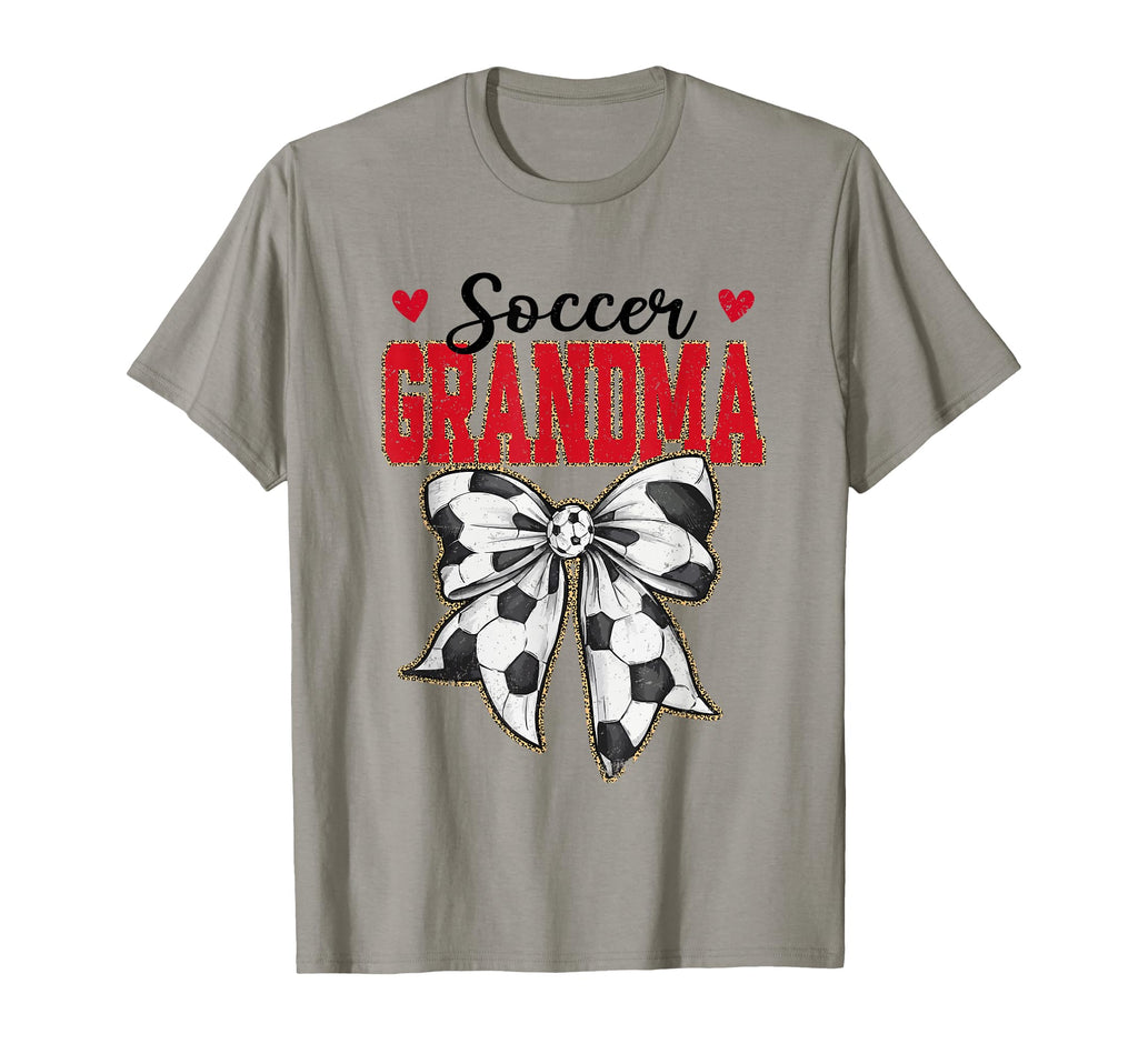 Soccer Grandma Bow Leopard Soccer T-Shirt - Unique Graphic for Adults - T-Shirt, Sweatshirt, Hoodie
