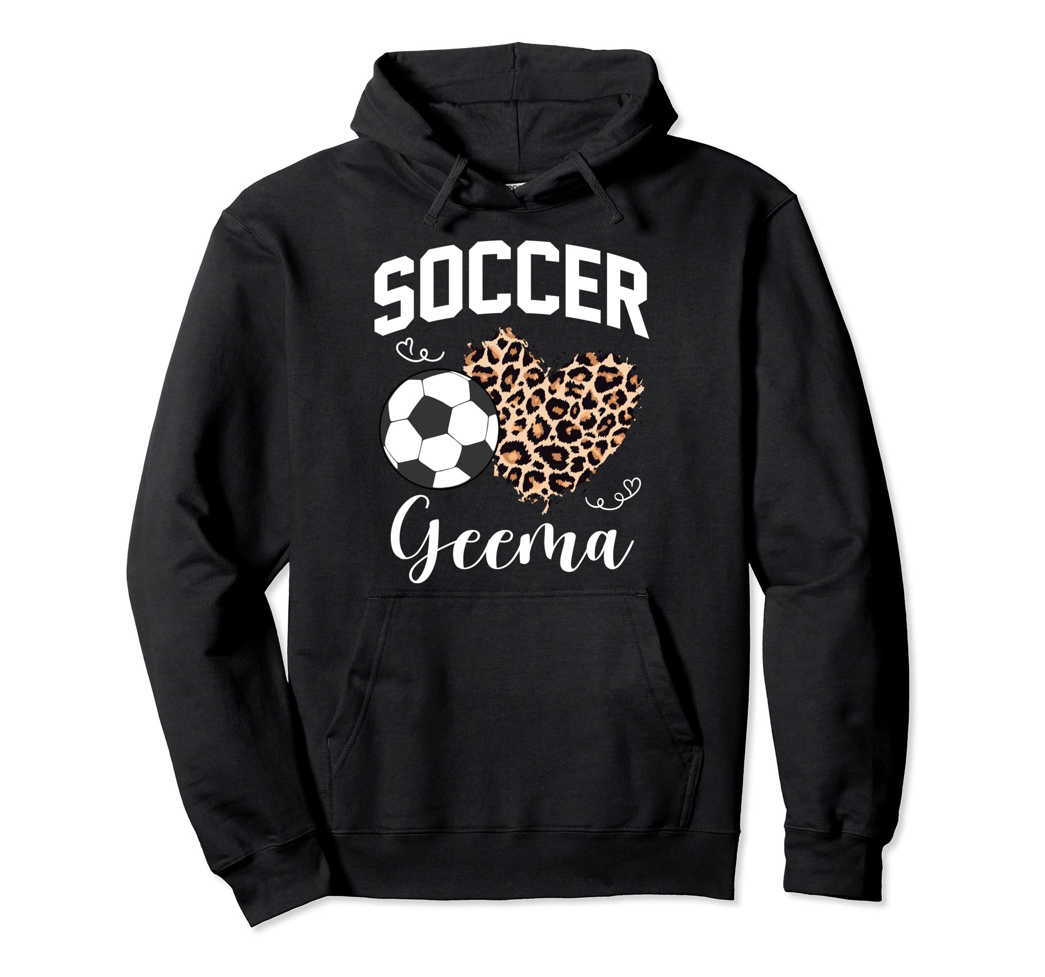 Soccer Geema Heart Leopard Mom Grandma Hoodie - Unique Graphic Unisex - T-Shirt, Sweatshirt, Hoodie