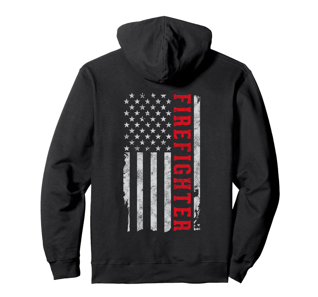 Thin Red Line Usa Flag Firefighter Hoodie - Aesthetic Graphic for Adults - T-Shirt, Sweatshirt, Hoodie