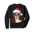 Merry Skull Art Santa Hat Festive Sweatshirt - Custom Art Print for Adults - T-Shirt, Sweatshirt, Hoodie