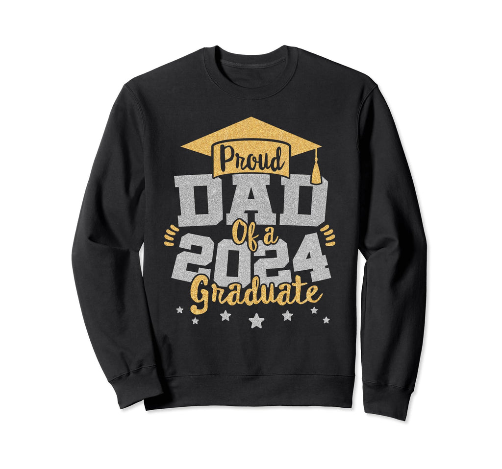 Proud Dad 2024 Graduate Senior Sweatshirt - Minimalist Print Men Women - T-Shirt, Sweatshirt, Hoodie