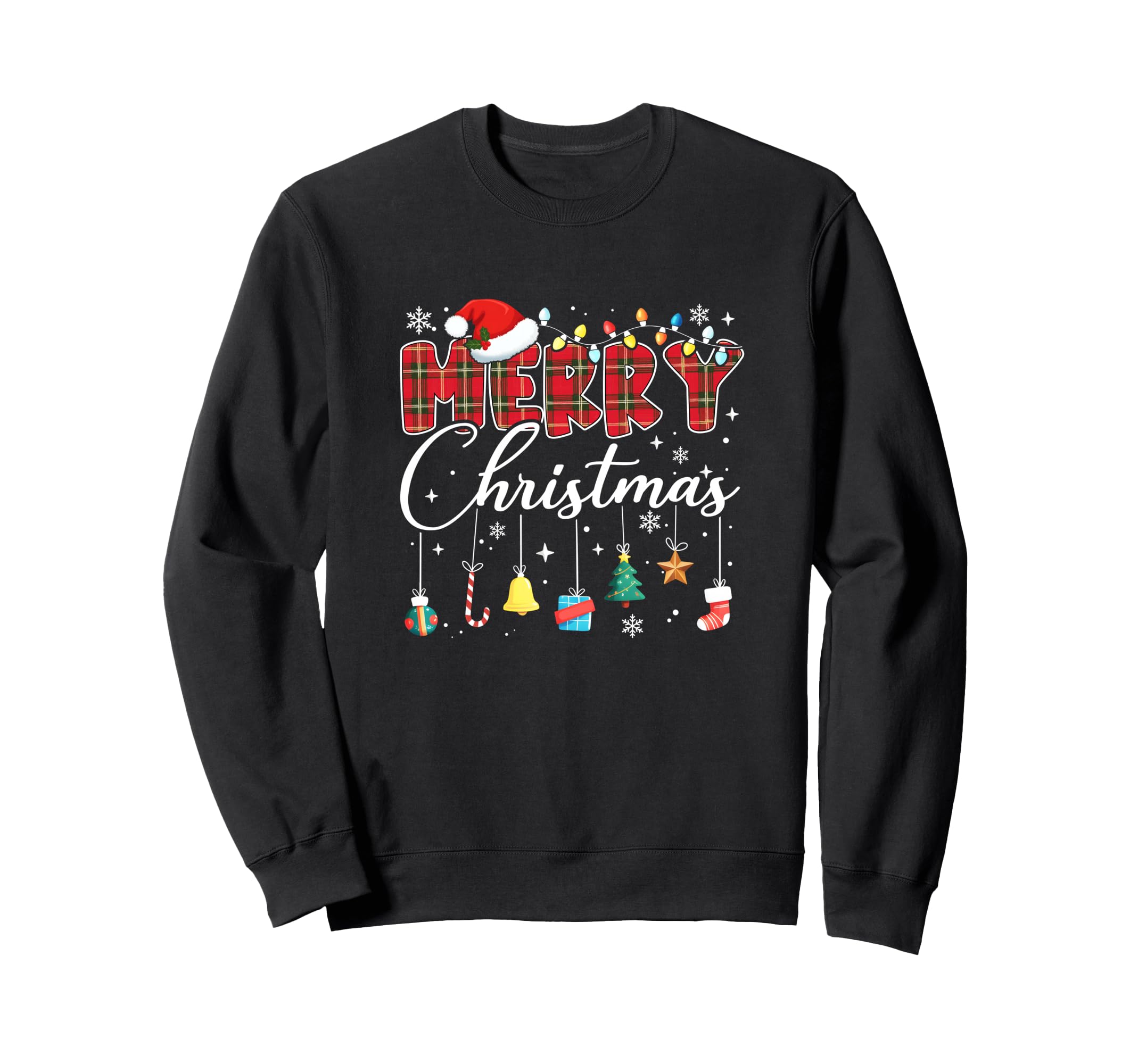 Merry Red Santa Hat Reindeer Matching Sweatshirt - Trendy Graphic Unisex - T-Shirt, Sweatshirt, Hoodie