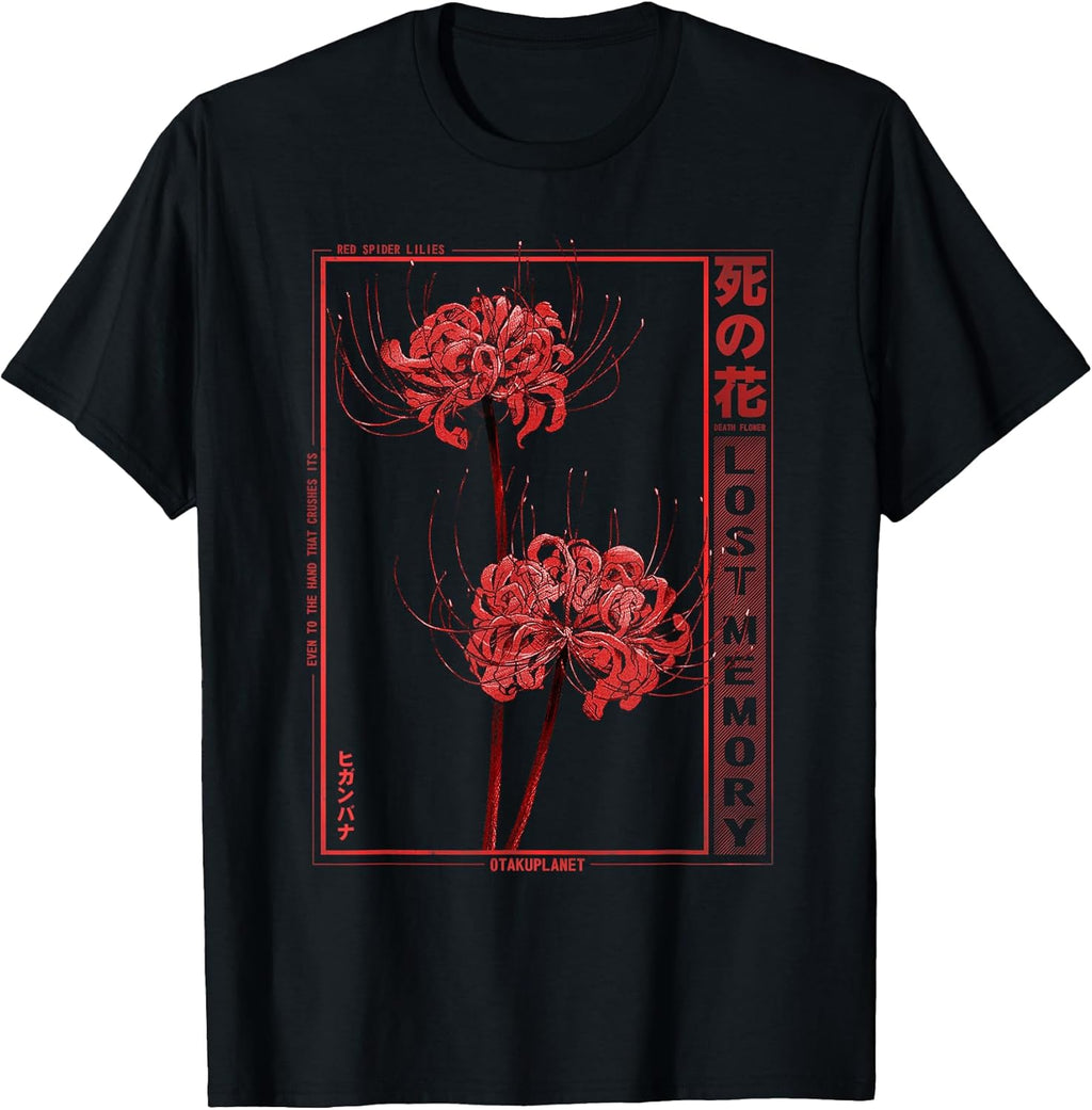 Japanese Spider Lily Soft Grunge Anime Aesthetic - Adult & Kids T-Shirts, Sweatshirts & Hoodies apparel design preview 1