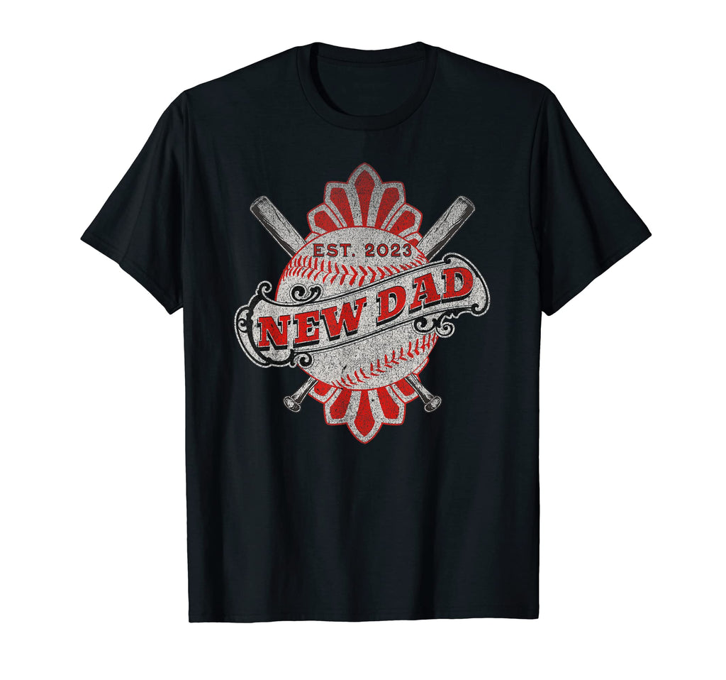 Mens New Baseball Dad 2023 T-Shirt - Minimalist Print Men Women - T-Shirt, Sweatshirt, Hoodie
