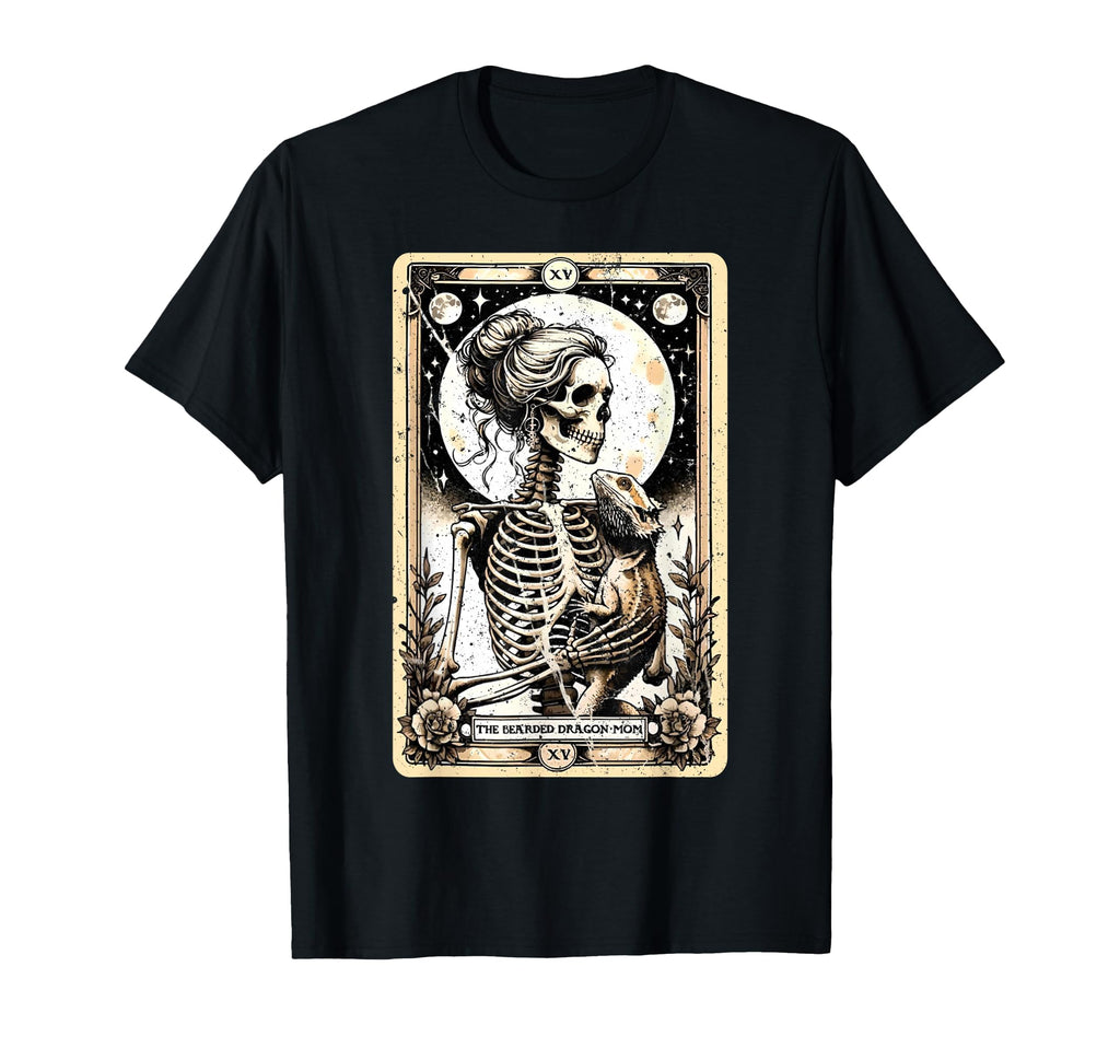 Bearded Dragon Mom Skeleton Tarot Card T-Shirt - Trendy Graphic Men Women - T-Shirt, Sweatshirt, Hoodie