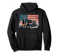 American Flag Trucker Dad Big Rig Hoodie - Aesthetic Graphic Unisex - T-Shirt, Sweatshirt, Hoodie