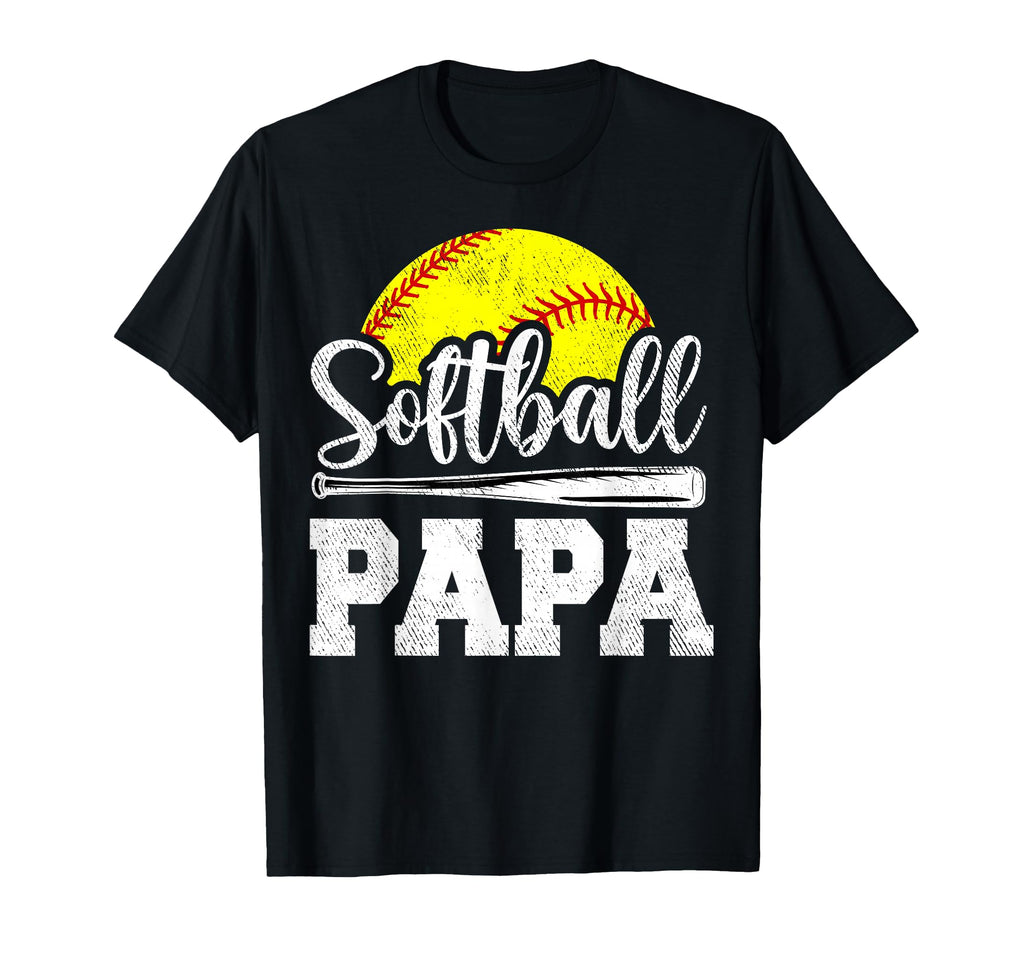 Softball Papa Softball Player Game T-Shirt - Custom Art Print for Adults - T-Shirt, Sweatshirt, Hoodie