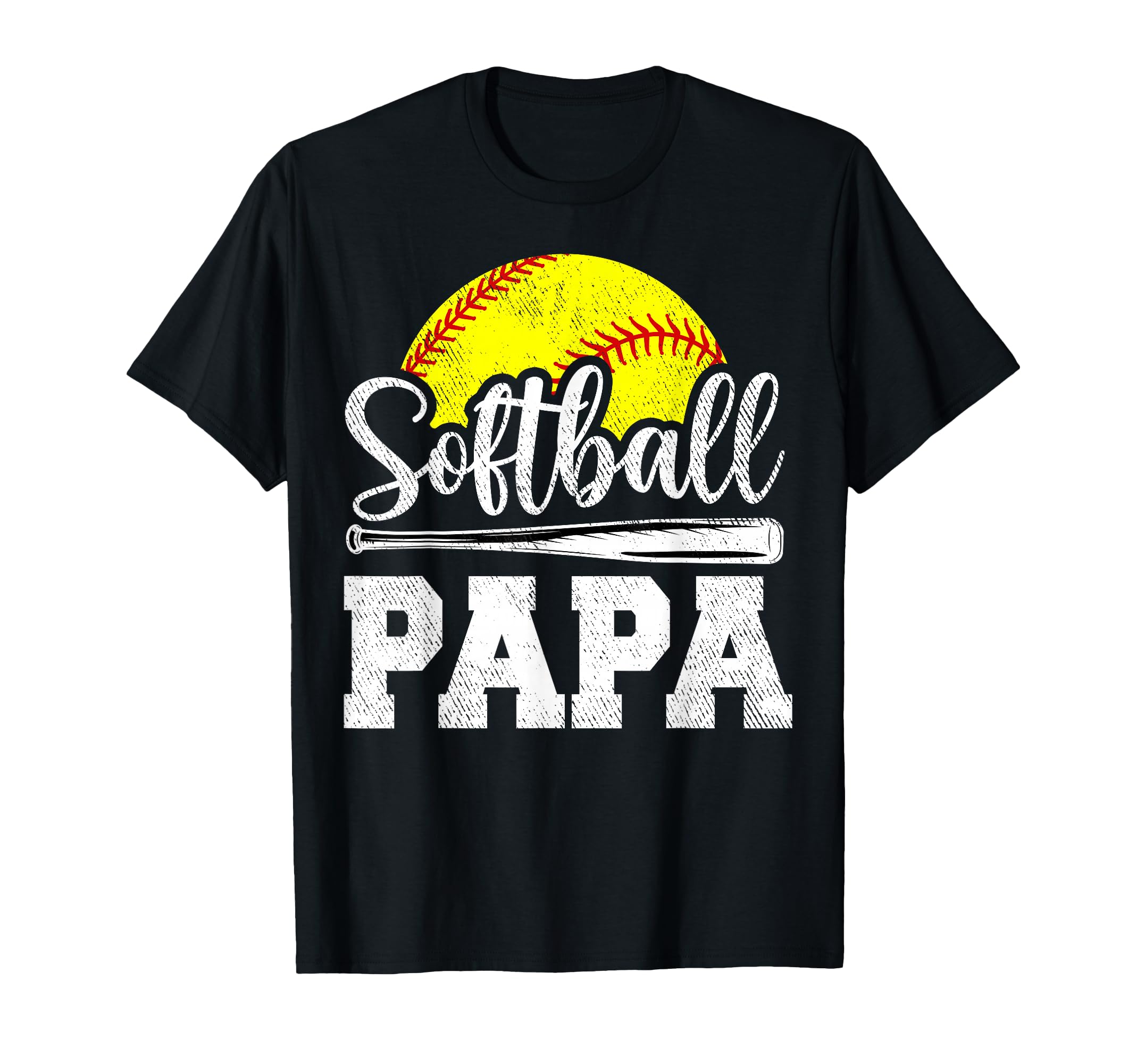 Softball Papa Softball Player Game T-Shirt - Custom Art Print for Adults - T-Shirt, Sweatshirt, Hoodie