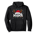 Mama Grandma Santa Hat Reindeer Hoodie - Custom Art Print for Adults - T-Shirt, Sweatshirt, Hoodie