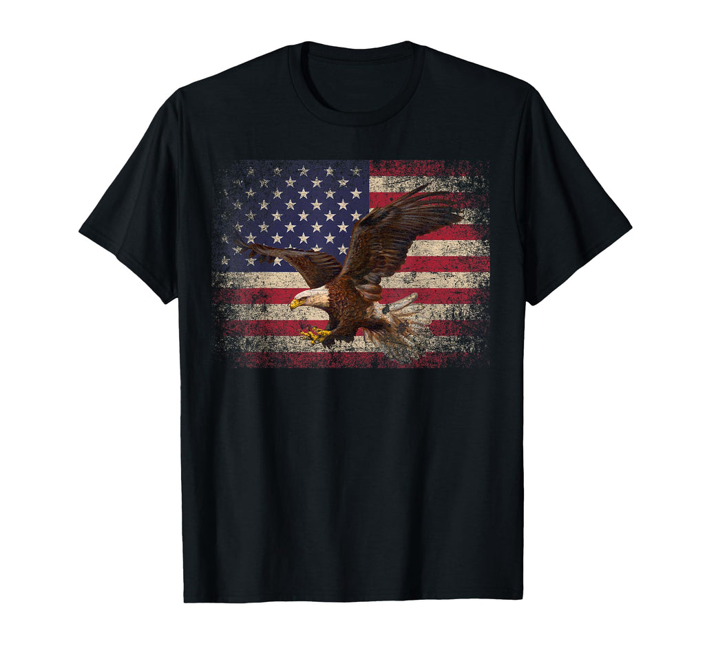 Bald Eagle 4Th July American Flag T-Shirt - Fun Novelty Design for Adults - T-Shirt, Sweatshirt, Hoodie