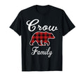 Crow Family Bear Red Plaid Pajama T-Shirt - Minimalist Print for Adults - T-Shirt, Sweatshirt, Hoodie
