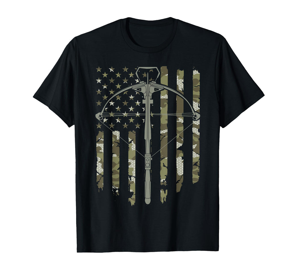 Crossbow Hunting American Flag T-Shirt - Unique Graphic for Adults - T-Shirt, Sweatshirt, Hoodie