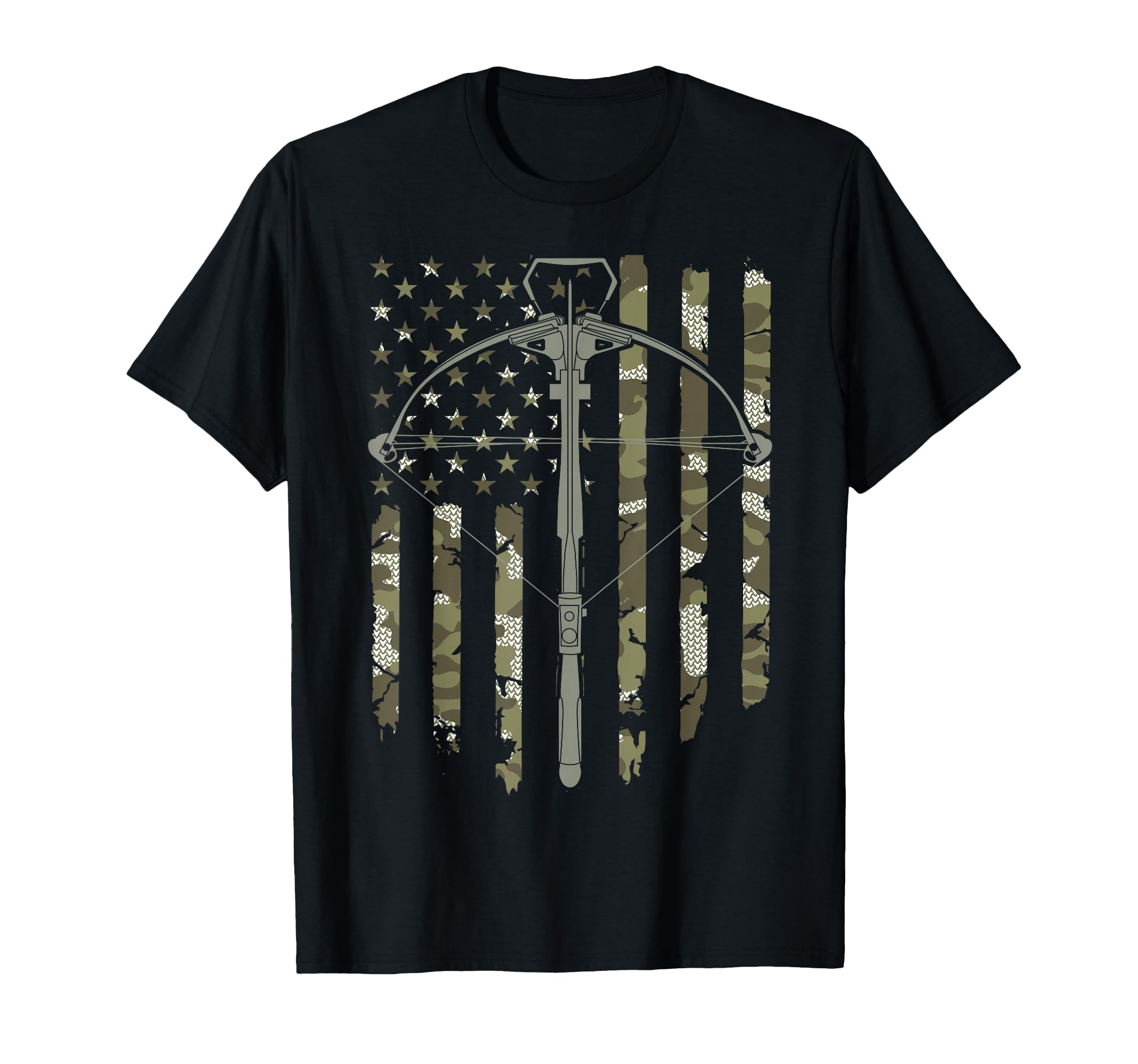 Crossbow Hunting American Flag T-Shirt - Unique Graphic for Adults - T-Shirt, Sweatshirt, Hoodie