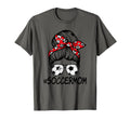 Soccer Mom Messy Bun Mom Life Mothers T-Shirt - Trendy Graphic for Adults - T-Shirt, Sweatshirt, Hoodie