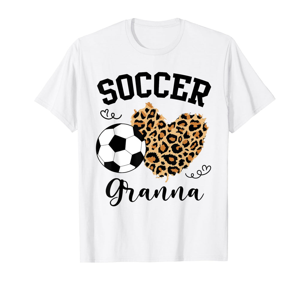 Soccer Granna Heart Leopard Granna Family T-Shirt - Unique Graphic Unisex - T-Shirt, Sweatshirt, Hoodie