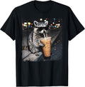 Funny Raccoon Drinking Iced Coffee Animal Meme - Adult & Kids T-Shirts, Sweatshirts & Hoodies apparel design preview 1
