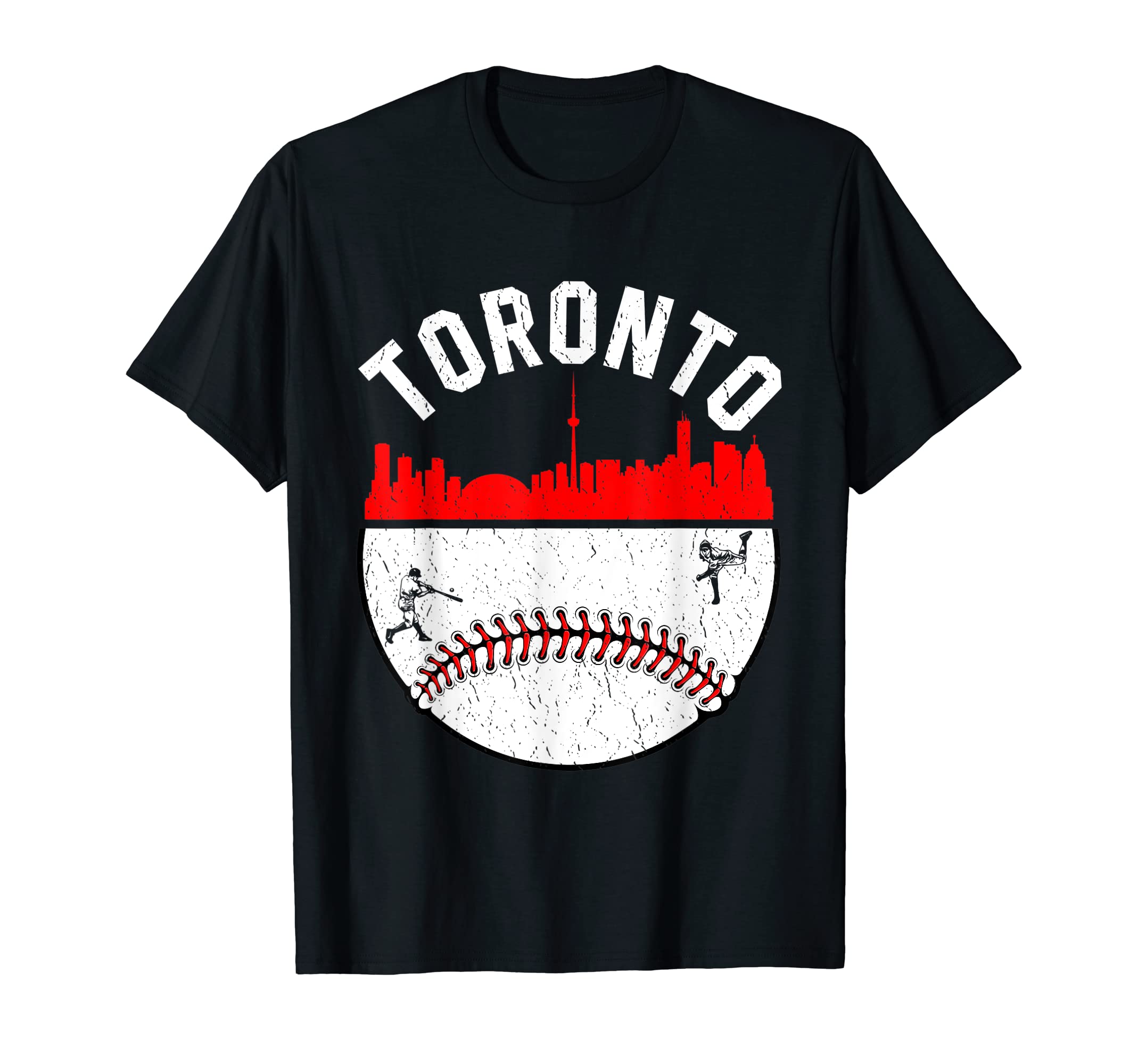 Toronto Cityscape Baseball T-Shirt - Fun Novelty Design Men Women - T-Shirt, Sweatshirt, Hoodie
