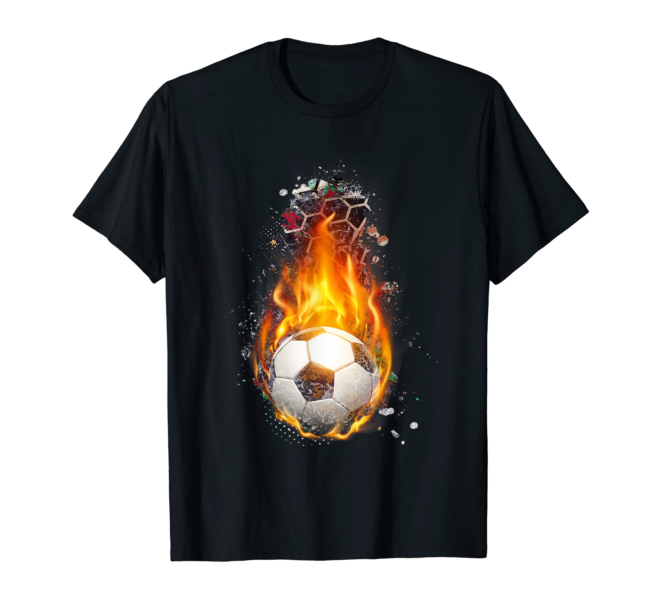 Football Flame Burning Soccer Ball T-Shirt - Minimalist Print for Adults - T-Shirt, Sweatshirt, Hoodie