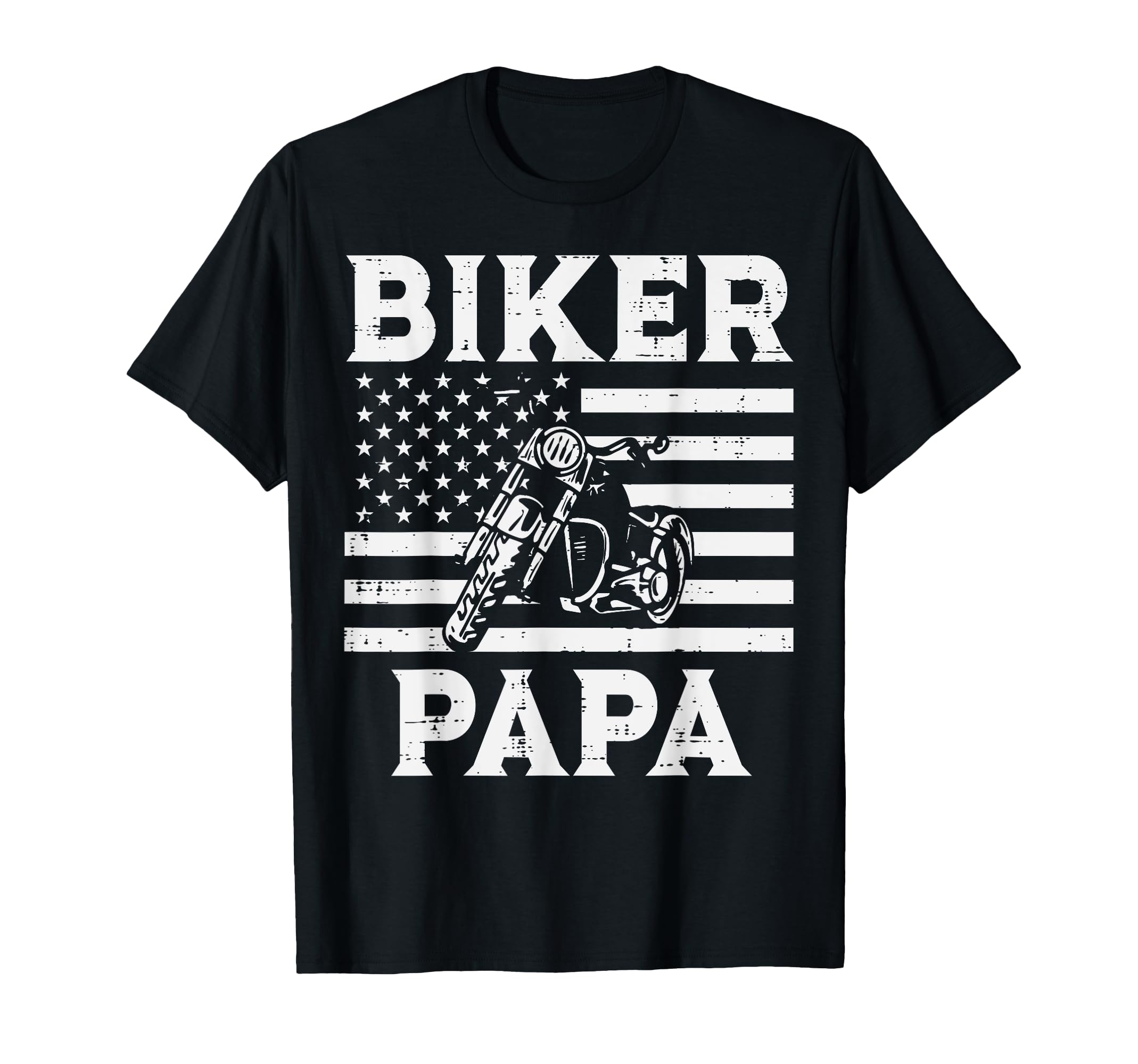 Biker Papa Us Flag Motorcycle Patriot T-Shirt - Unique Graphic Men Women - T-Shirt, Sweatshirt, Hoodie