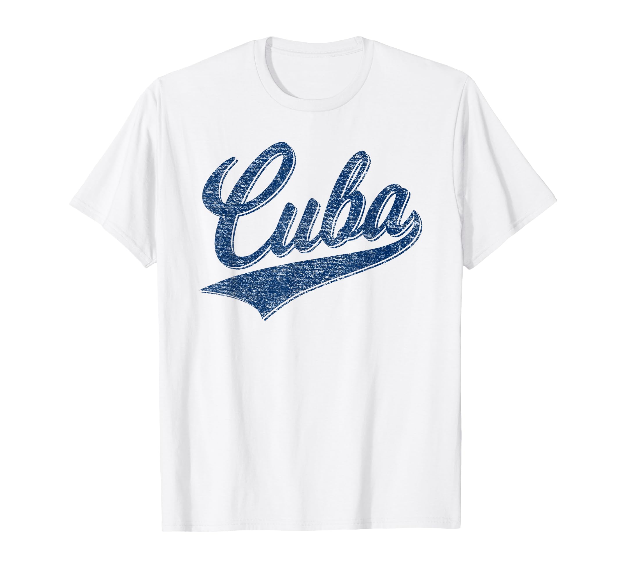 Cuba Flag Baseball Sport Swoosh Script T-Shirt - Trendy Graphic Men Women - T-Shirt, Sweatshirt, Hoodie