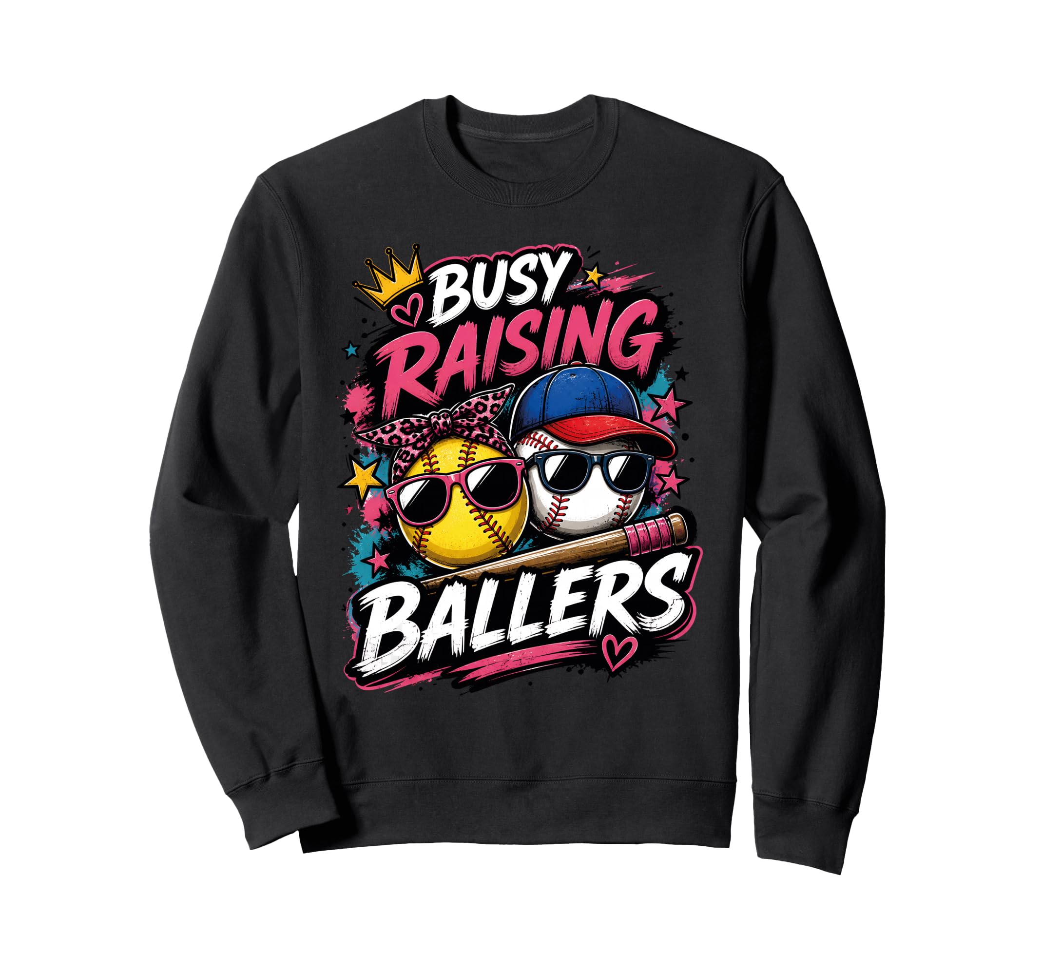 Busy Raising Ballers Softball Sweatshirt - Novelty Apparel Men Women - T-Shirt, Sweatshirt, Hoodie