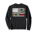 Proud Autism Dad American Flag Usa Sweatshirt - Streetwear Style Unisex - T-Shirt, Sweatshirt, Hoodie