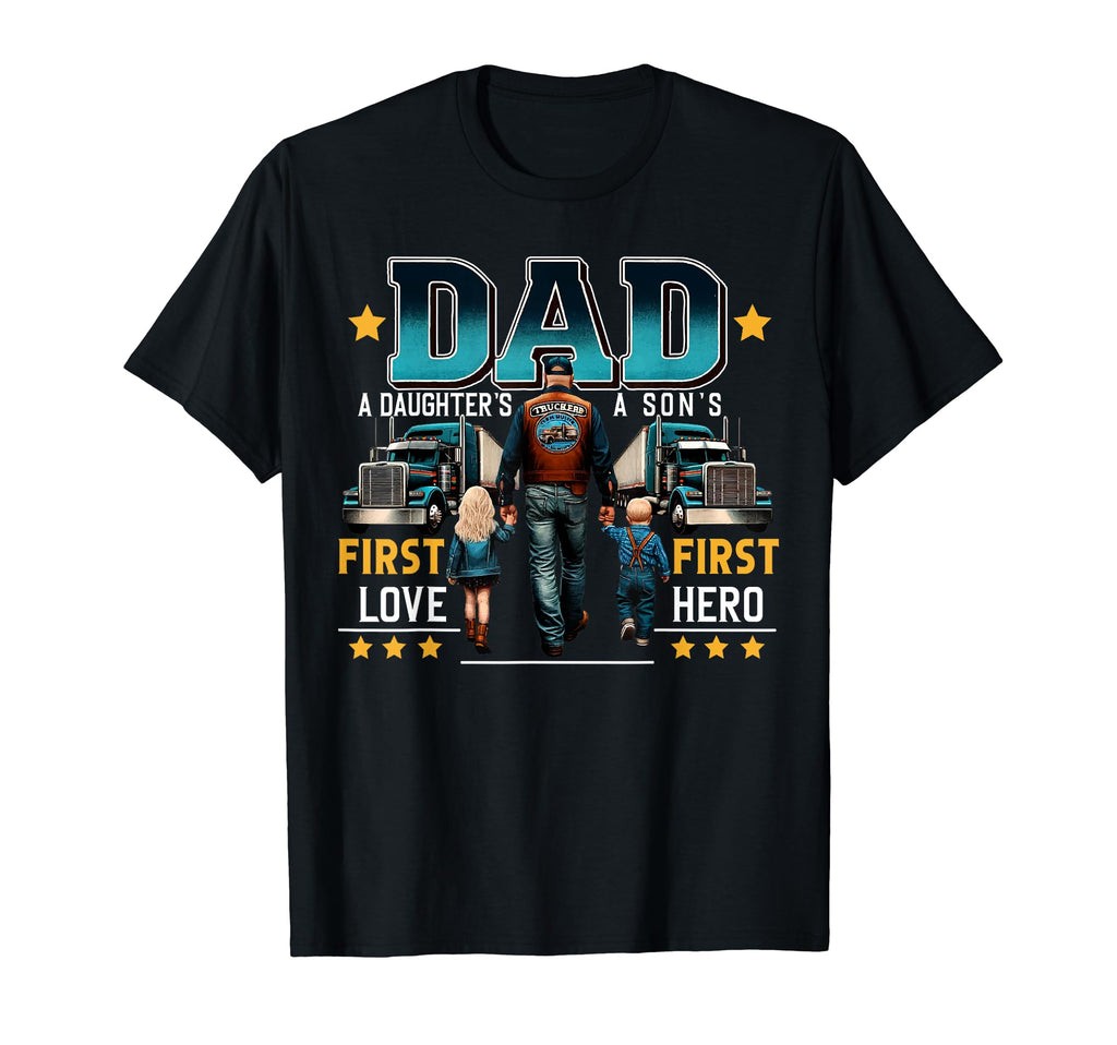 Truck Driver Dad Father Son Daughter T-Shirt - Custom Art Print for Adults - T-Shirt, Sweatshirt, Hoodie