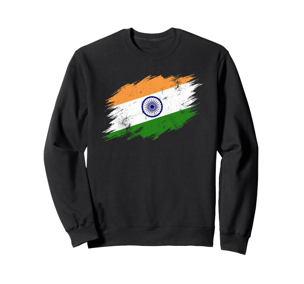 India Soccer Fan Tattered Indian Sweatshirt - Minimalist Print Men Women - T-Shirt, Sweatshirt, Hoodie