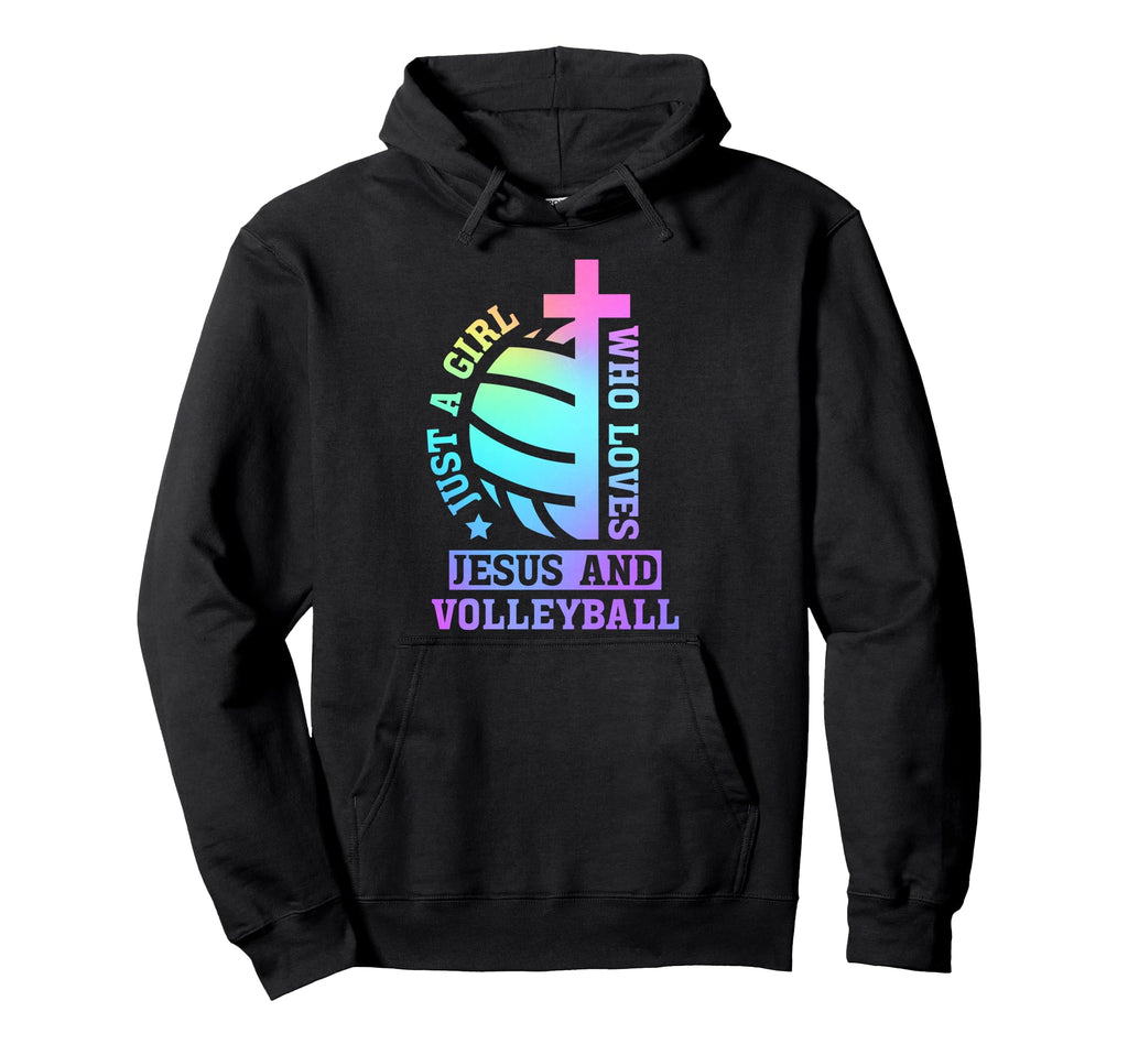 Just Who Loves Jesus And Volleyball Hoodie - Novelty Apparel Unisex - T-Shirt, Sweatshirt, Hoodie
