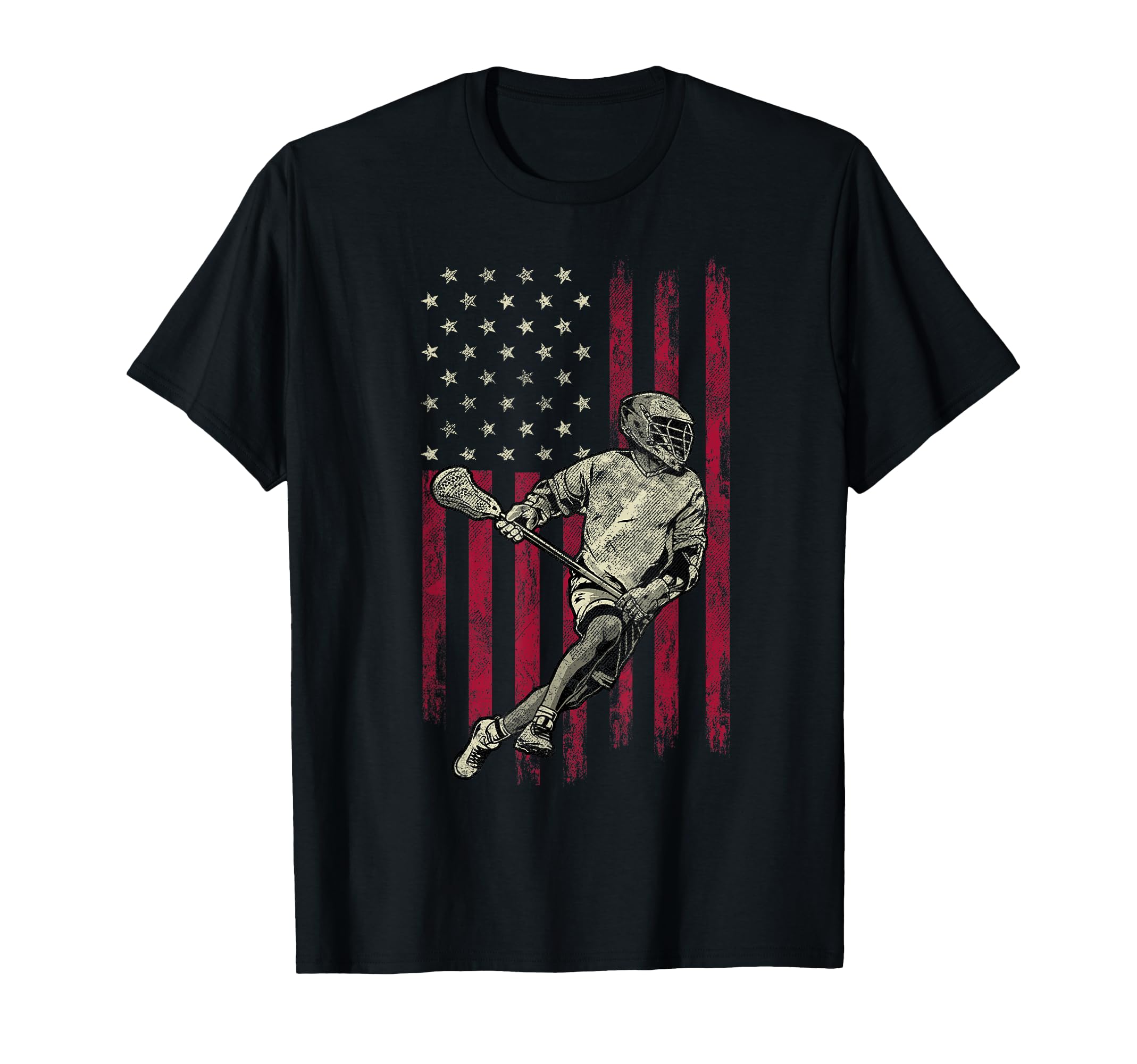 Lacrosse American Flag 4Th July Gift T-Shirt - Trendy Graphic Unisex - T-Shirt, Sweatshirt, Hoodie