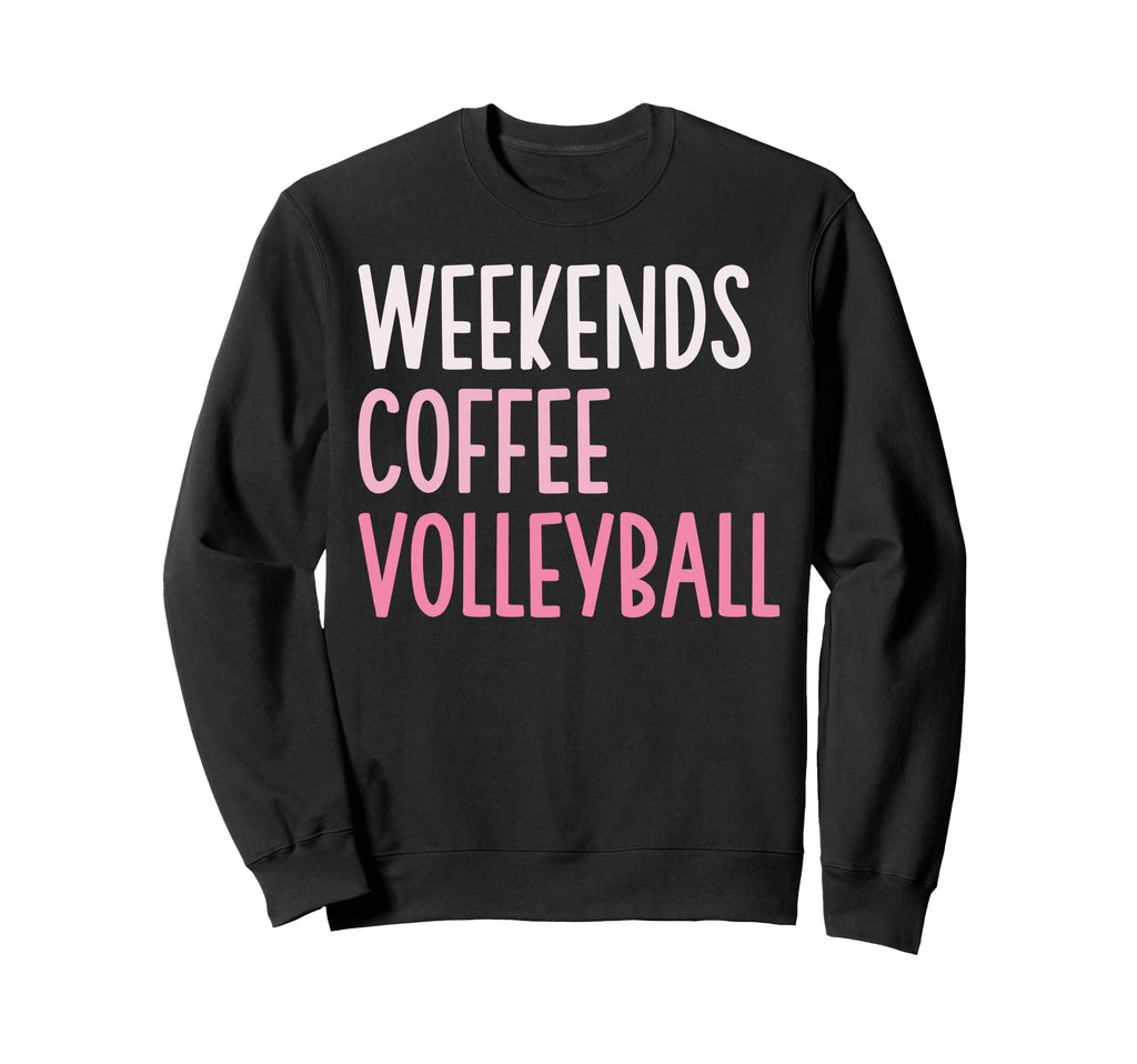 Groovy Weekend Coffee And Volleyball Sweatshirt - Unique Graphic Men Women - T-Shirt, Sweatshirt, Hoodie