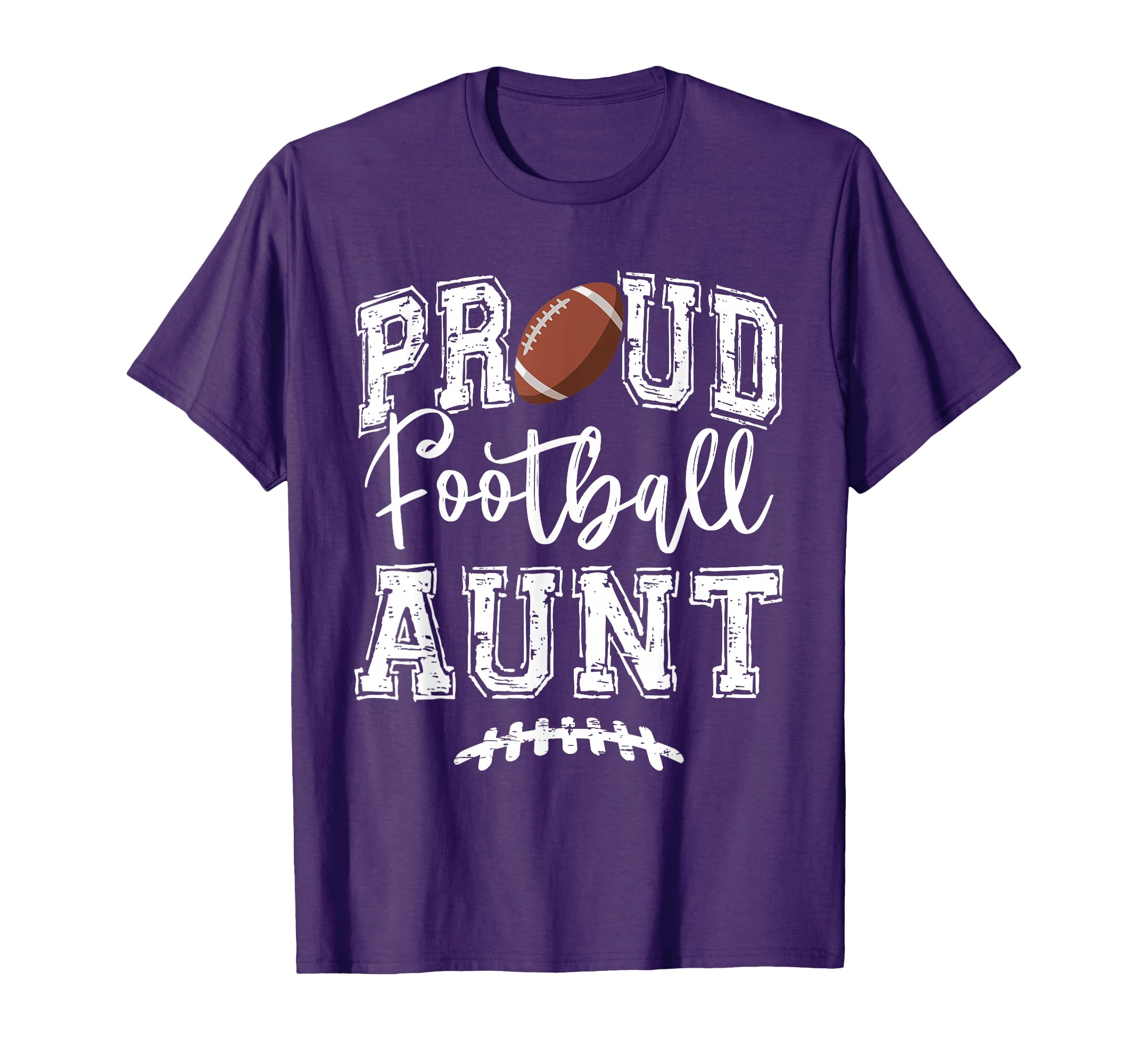 Proud Football Aunt Auntie Funny College T-Shirt - Custom Art Print Unisex - T-Shirt, Sweatshirt, Hoodie