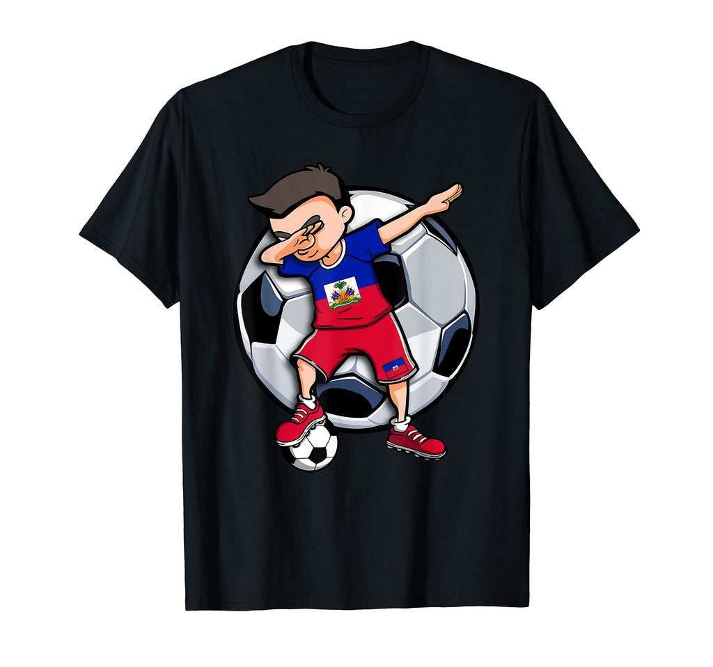 Dabbing Soccer Haiti Football Fans T-Shirt - Unique Graphic Men Women - T-Shirt, Sweatshirt, Hoodie