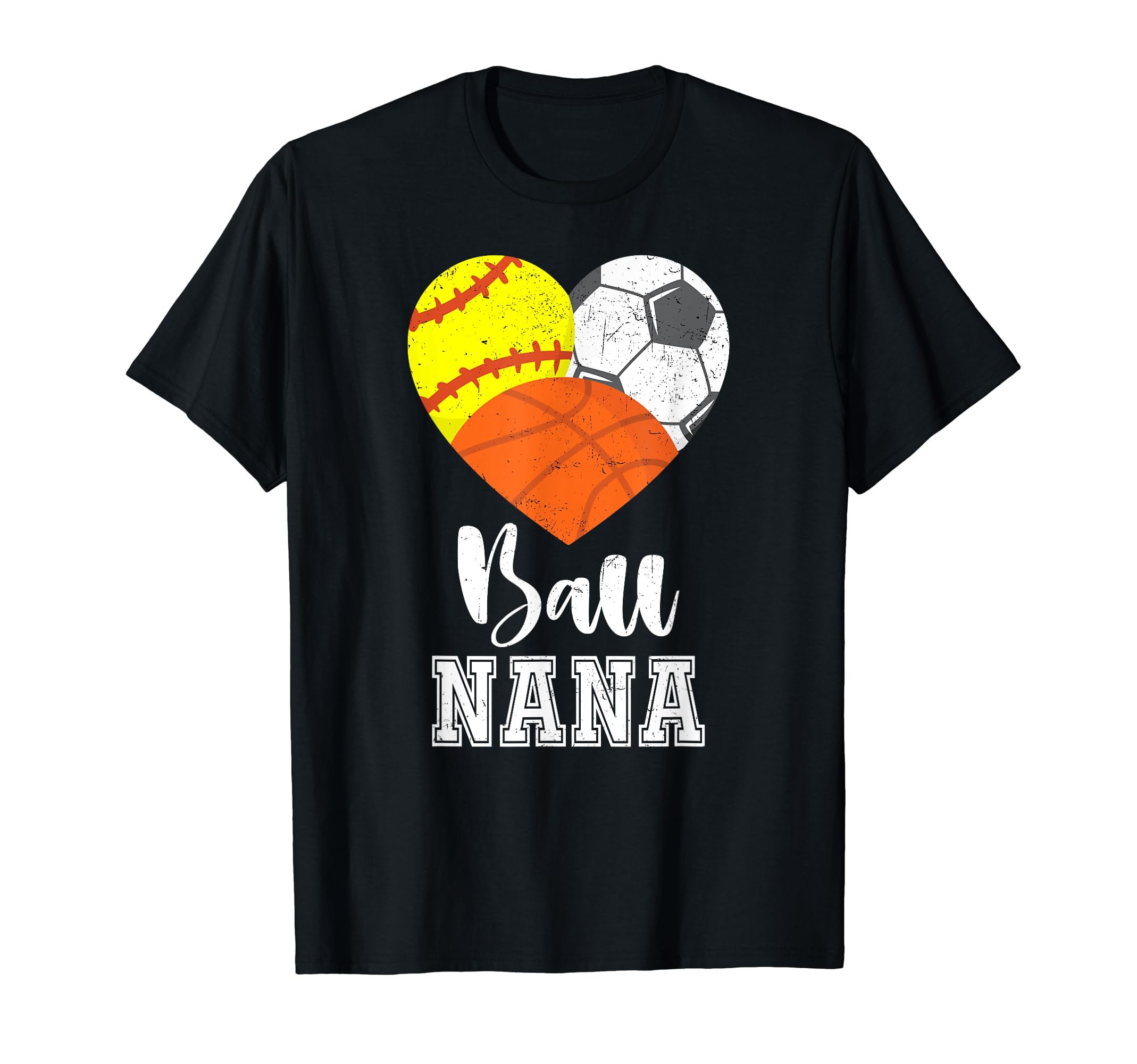 Ball Nana Heart Softball Soccer T-Shirt - Custom Art Print Unisex - T-Shirt, Sweatshirt, Hoodie