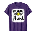 Personalized Softball Heart Aunt T-Shirt - Minimalist Print Men Women - T-Shirt, Sweatshirt, Hoodie
