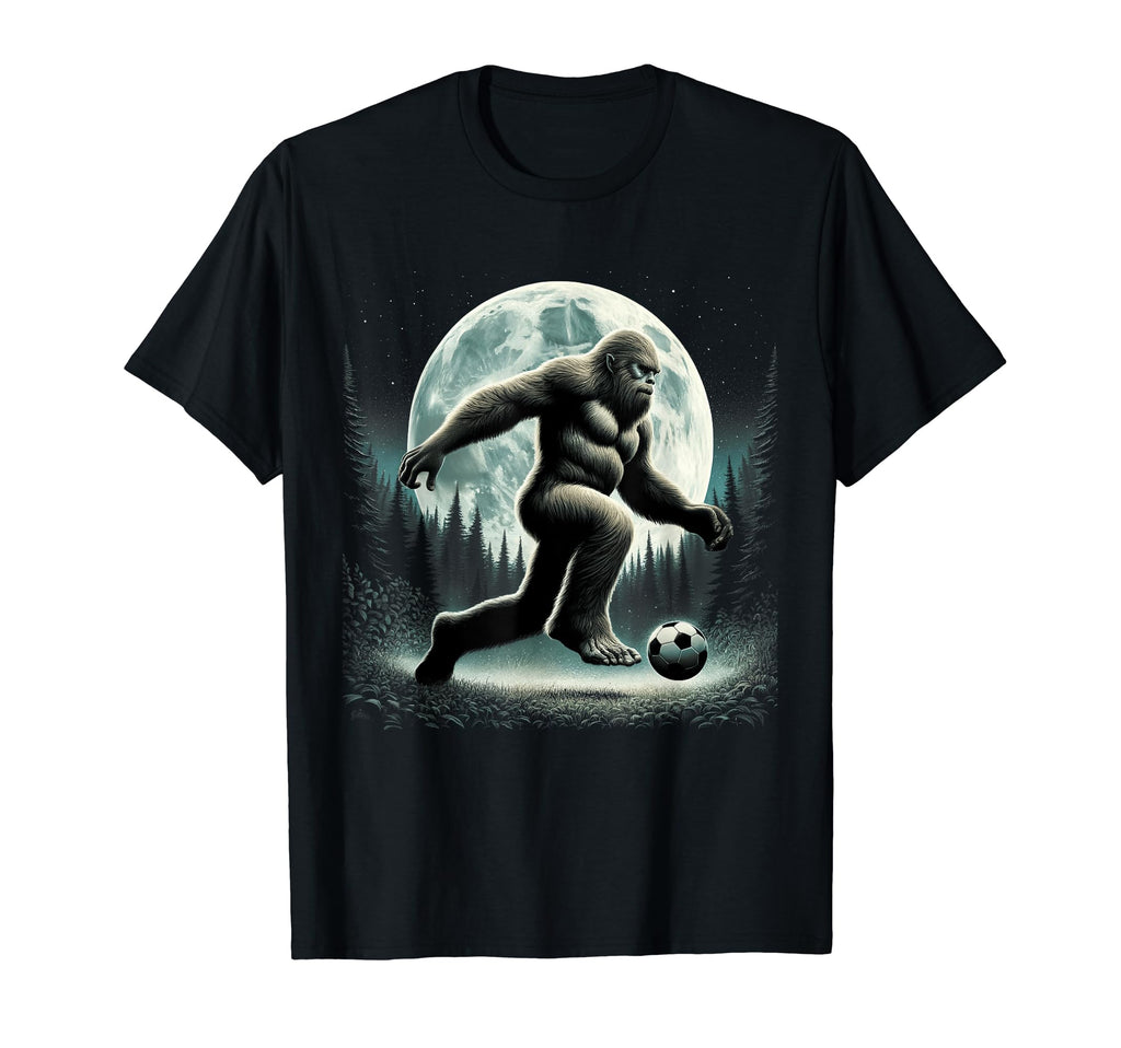 Sasquatch Bigfoot Playing Soccer T-Shirt - Streetwear Style for Adults - T-Shirt, Sweatshirt, Hoodie