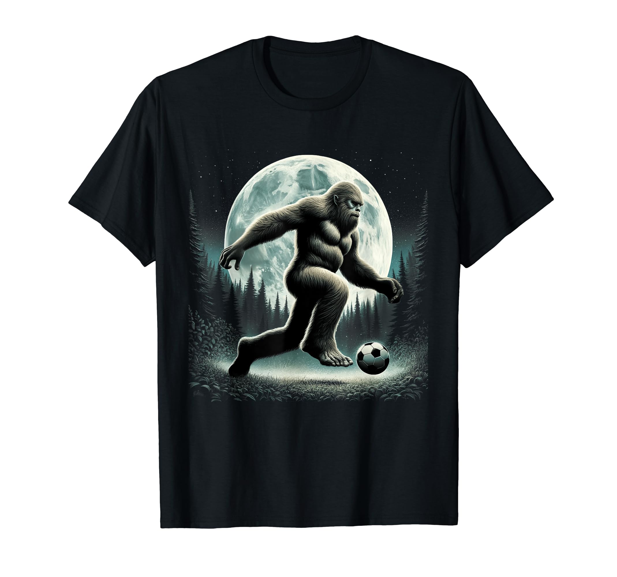 Sasquatch Bigfoot Playing Soccer T-Shirt - Streetwear Style for Adults - T-Shirt, Sweatshirt, Hoodie