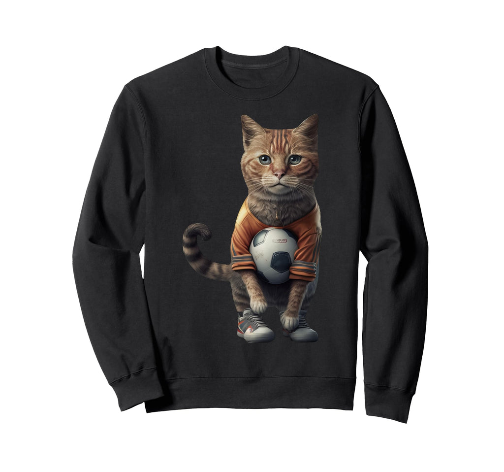 Soccer Cat Sweatshirt - Fun Novelty Design Men Women - T-Shirt, Sweatshirt, Hoodie