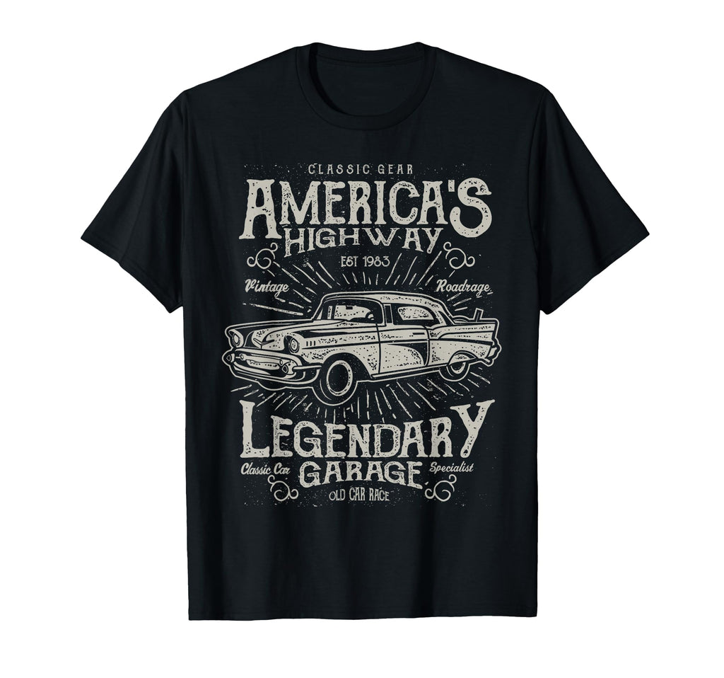 Car Rockabilly Old School 50S 60S Car T-Shirt - Graphic Print for Adults - T-Shirt, Sweatshirt, Hoodie