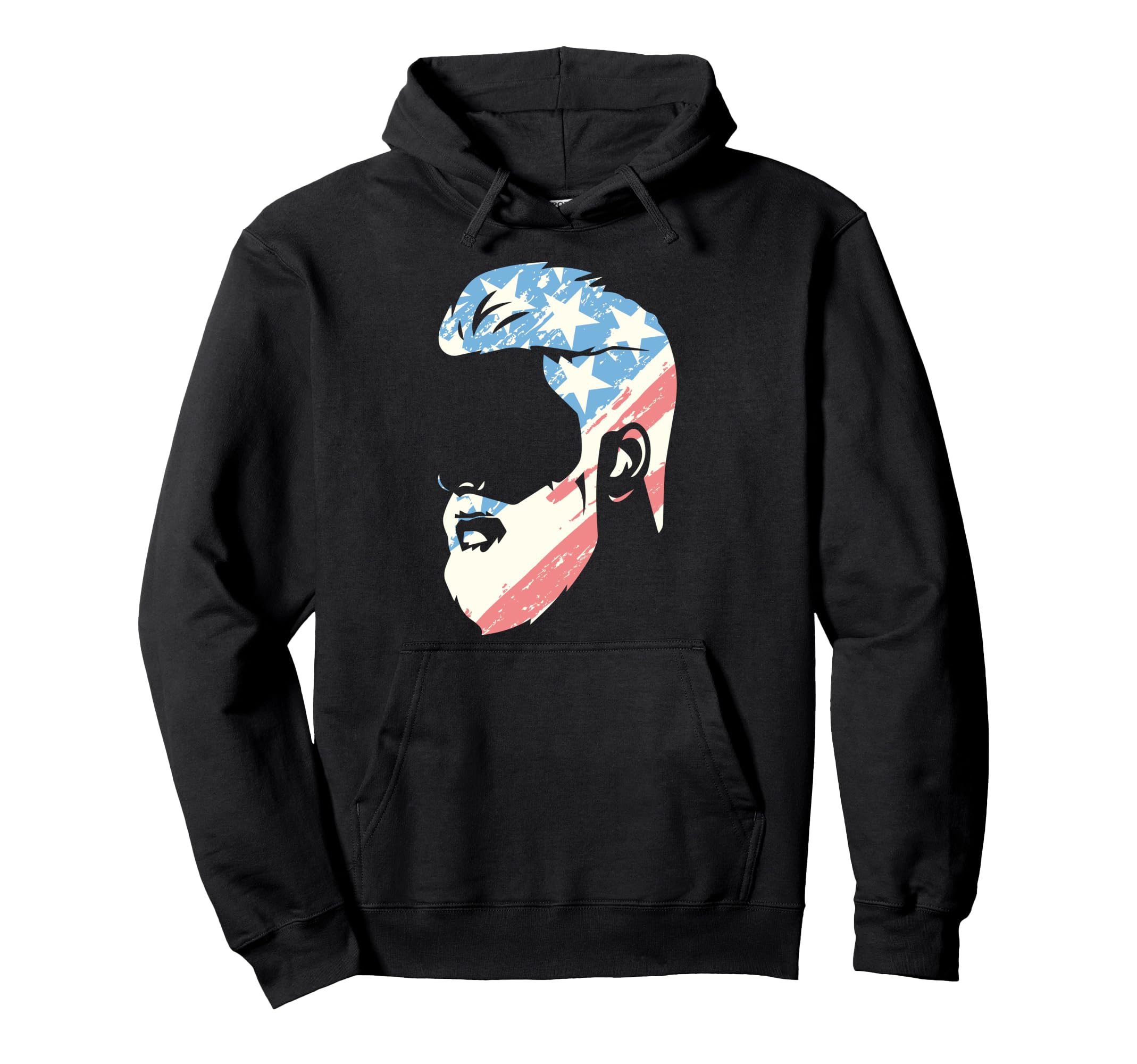 Patriotic American Dad Beard Bearded Dad Hoodie - Trendy Graphic Unisex - T-Shirt, Sweatshirt, Hoodie