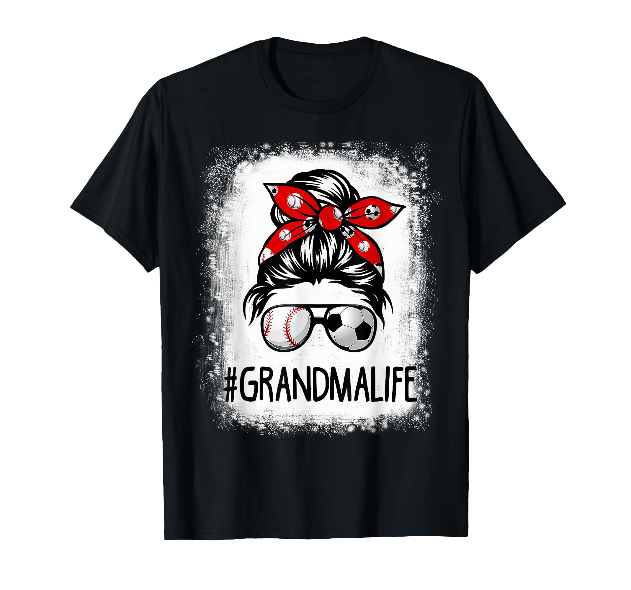 Bleached Grandma Life Soccer Messy Bun T-Shirt - Novelty Apparel Men Women - T-Shirt, Sweatshirt, Hoodie