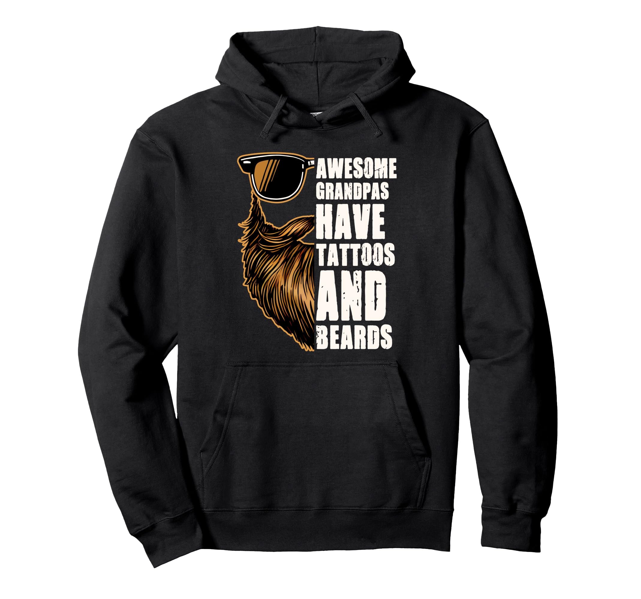 Bearded Grandpa Papa Awesome Grandpas Hoodie - Custom Art Print Unisex - T-Shirt, Sweatshirt, Hoodie