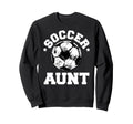 Soccer Aunt Soccer Ball Distressed Sweatshirt - Minimalist Print Men Women - T-Shirt, Sweatshirt, Hoodie