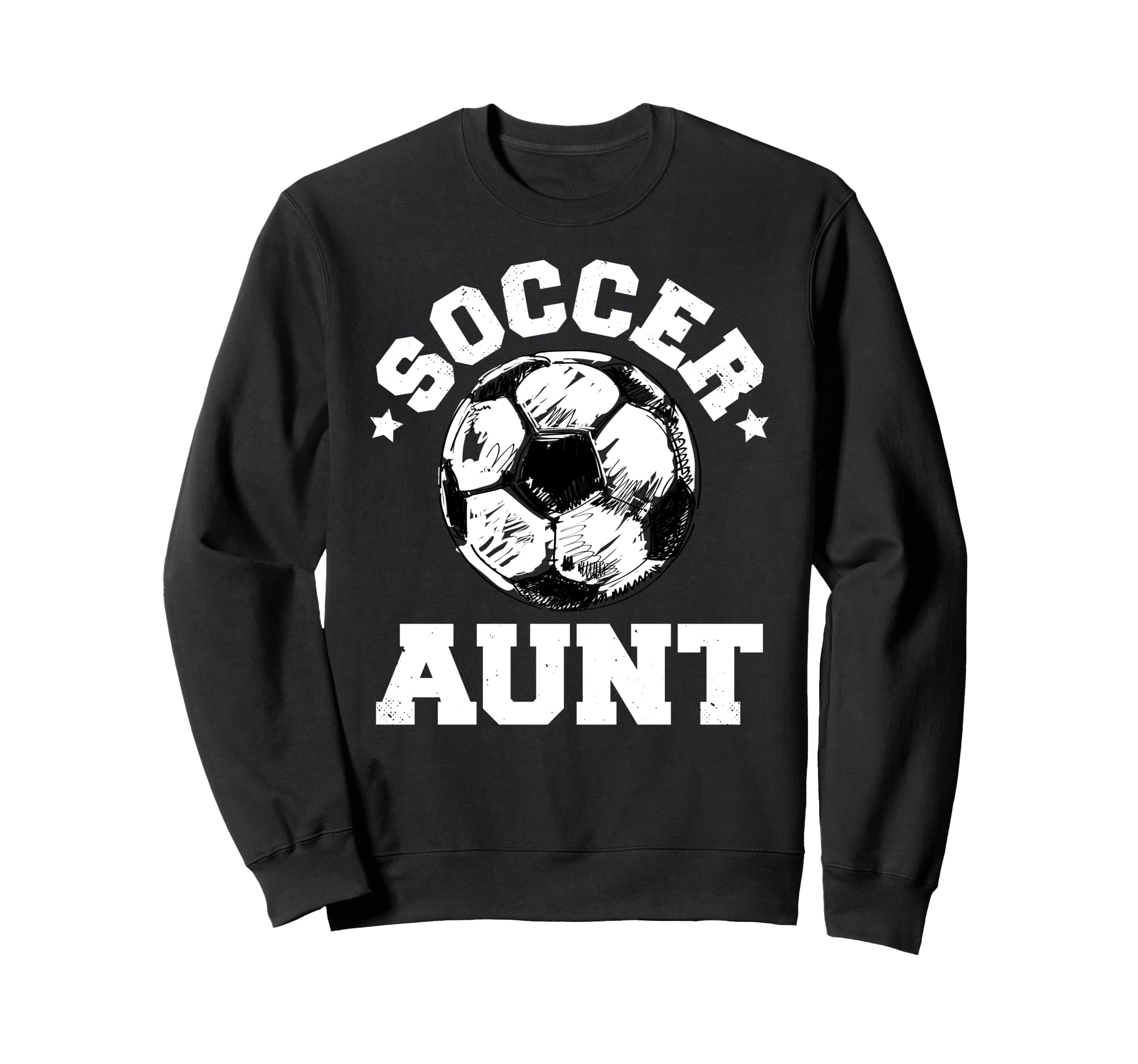 Soccer Aunt Soccer Ball Distressed Sweatshirt - Minimalist Print Men Women - T-Shirt, Sweatshirt, Hoodie