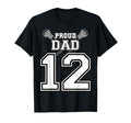 Custom Proud Lacrosse Dad Number 12 T-Shirt - Minimalist Print for Adults - T-Shirt, Sweatshirt, Hoodie