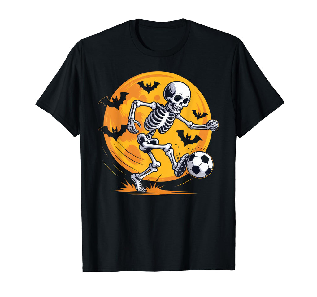 Skeleton Soccer Halloween Vibe Soccer T-Shirt - Graphic Print Men Women - T-Shirt, Sweatshirt, Hoodie