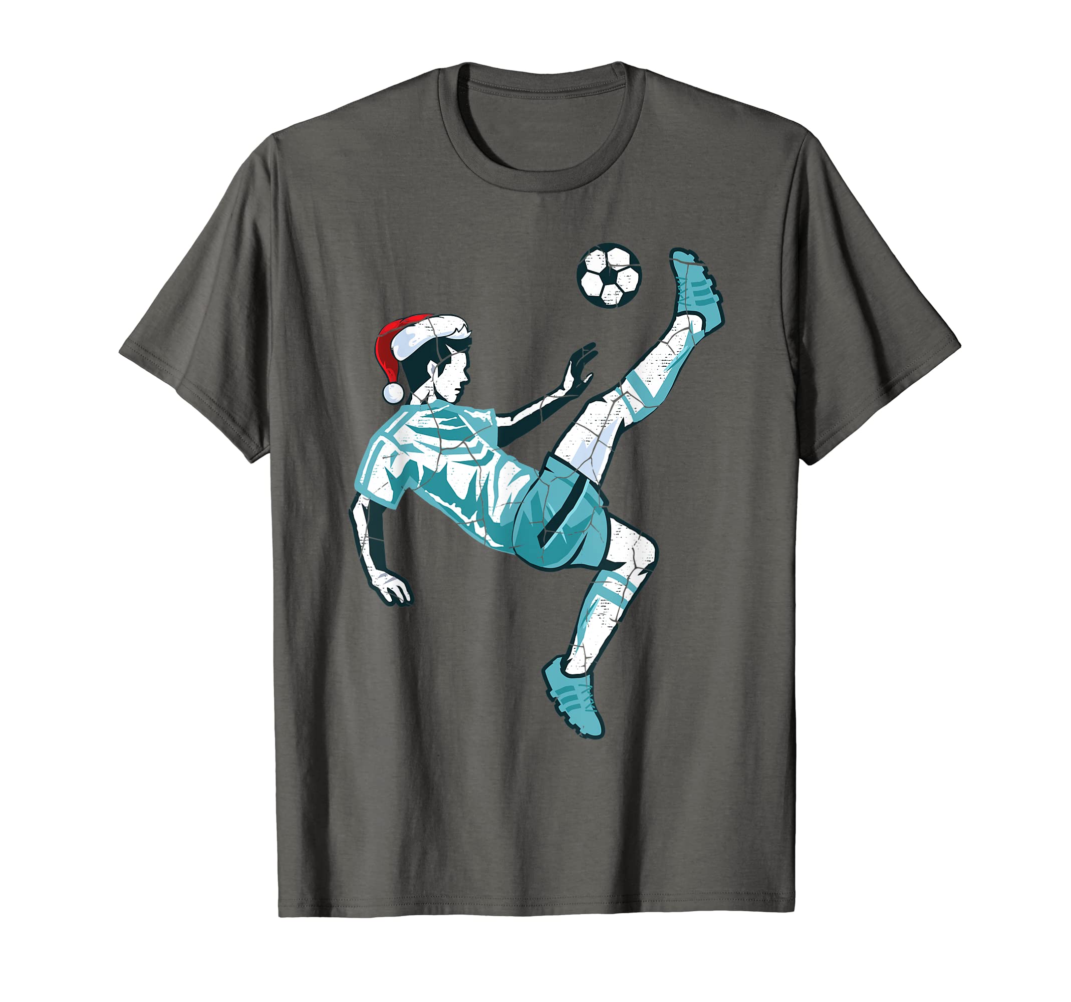Soccer Santa Hat Ball T-Shirt - Fun Novelty Design Men Women - T-Shirt, Sweatshirt, Hoodie